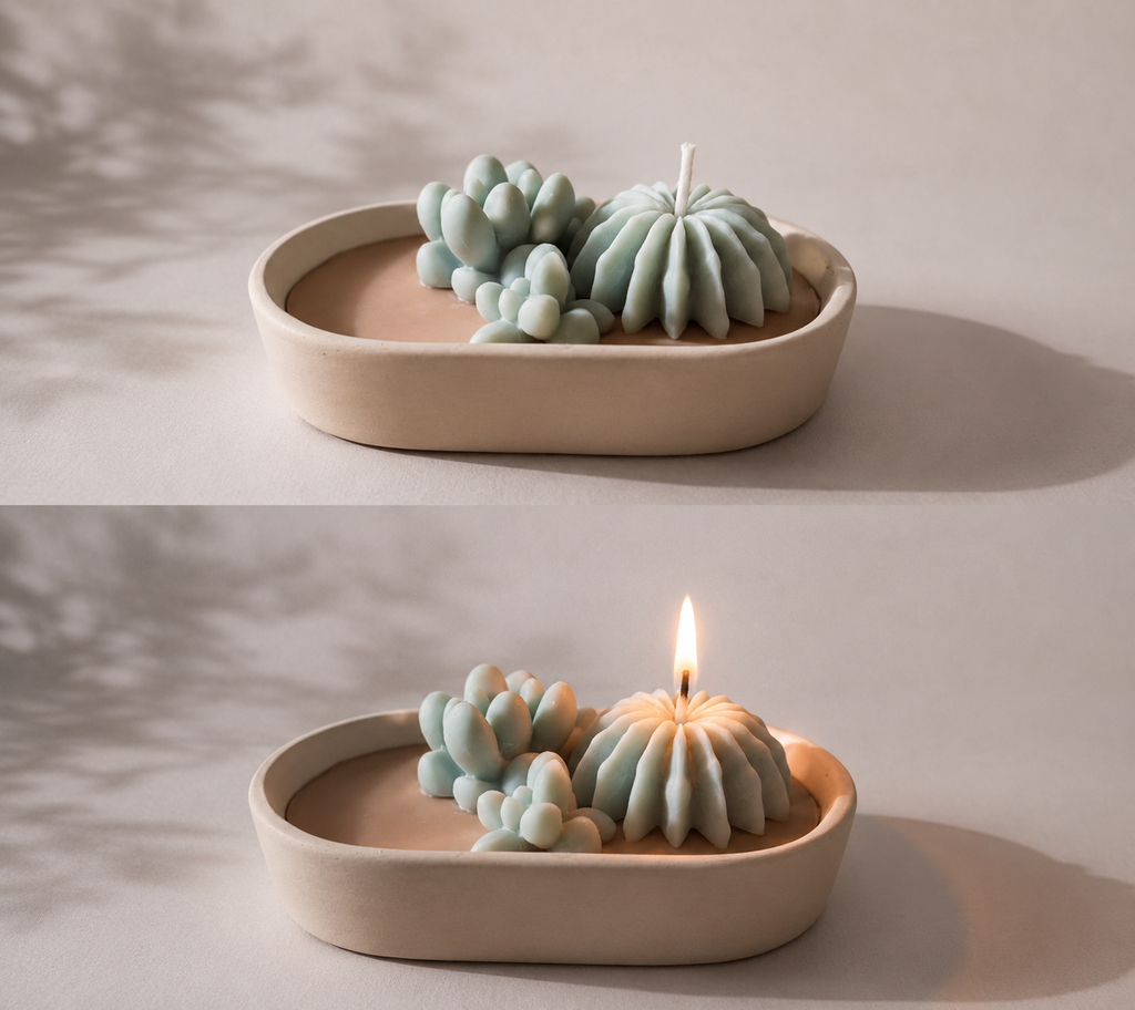 Cactus Garden Tray Candle